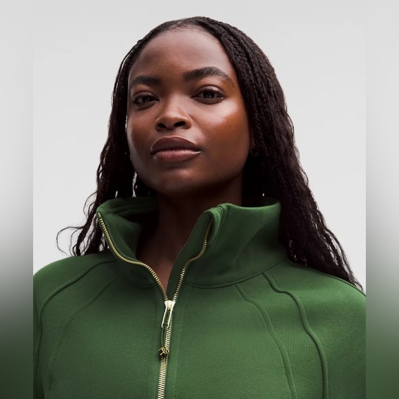 Lululemon Scuba Oversized Funnel Neck Half Zip - Loden Green/Gold - Medium/Large - Picture 3 of 15
